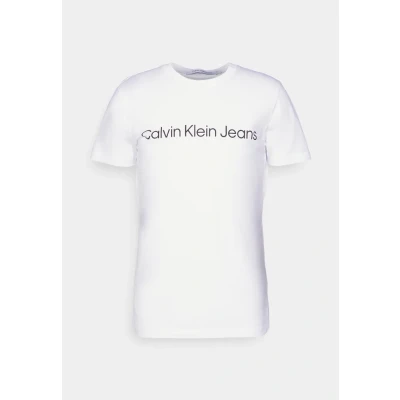 Image of Calvin Klein Jeans CORE Institutional LOGO SLIM TEE Print Tshirt, Men&#039;s, Size: XS, Bright white
