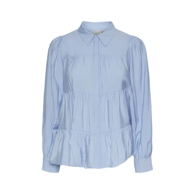 Image of YAS Yaspala Shirt Buttondown blouse, Women&#039;s, Size: Medium, Kentucky blue