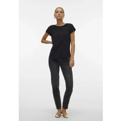 Image of Vero Moda Vmbella Basic Tshirt, Women&#039;s, Size: XS, Black