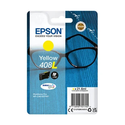 Image of Epson Genuine Ink Singlepack High Yield Yellow 408 XL DURABrite Ultra