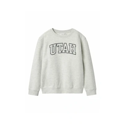 Image of NAME IT Boy&#039;s Nkmleno Ls Sweat Bru Noos Sweatshirt, Grey Melange, 116