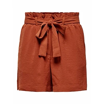 Image of ONLY Women&#039;s Onlmette Lavender Paperbag Shorts Noos W Fabric, Brown, XXS