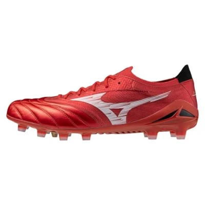 Image of Mizuno Mens Morelia Neo IV Elite Adults Firm Ground Football Boots, Red White Black, 10.5 UK