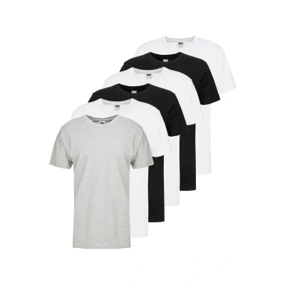 Image of Urban Classics Basic TEE 6 PACK Tshirt, Men&#039;s, Size: Medium, White/black/grey