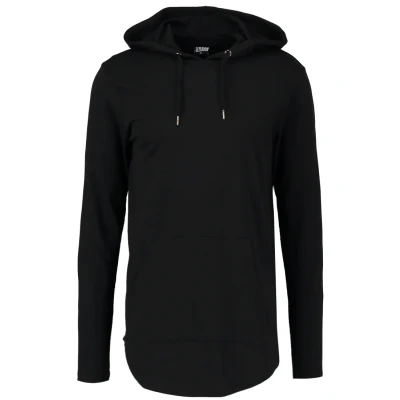 Image of Urban Classics Jersey Hoody Hoodie, Men&#039;s, Size: Small, Black