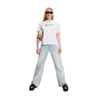Image of Karl Lagerfeld Jeans TEE Print Tshirt, Women&#039;s, Size: XS, White