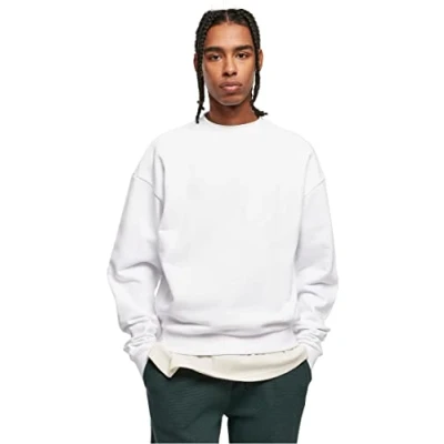 Image of Urban Classics Ultra Heavy CREW Sweatshirt, Men&#039;s, Size: 5XL, White
