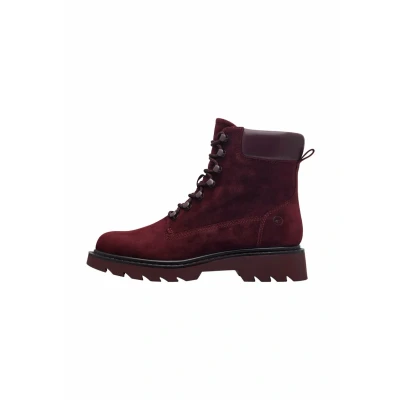 Image of Tamaris Laceup ankle boots, Women&#039;s, Size: 6.5, Merlot leather and imitation