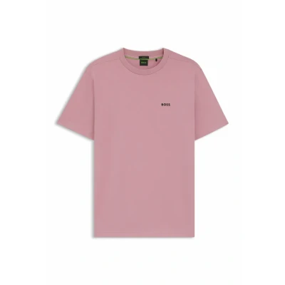 Image of BOSS Men&#039;s Regular Fit Stretch Cotton T Shirt with Contrast Logo, 696open pink, M