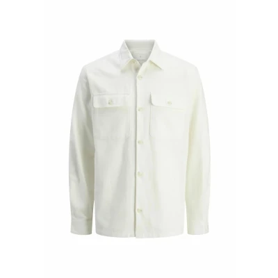 Image of Jack &amp; Jones Premium Spring Solid Rccraymond Shirt, Men&#039;s, Size: Large, Cloud dancer
