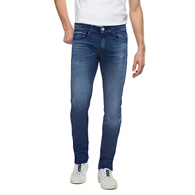 Image of Replay Grover Regular Slim fit jeans, Men&#039;s, Size: 27x30, Medium blue