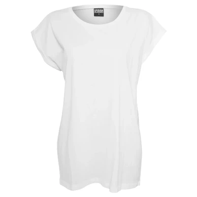 Image of Urban Classics Extended Shoulder Basic Tshirt, Women&#039;s, Size: XS, White