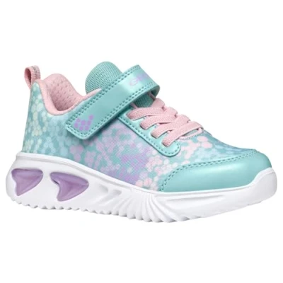 Image of Geox Light UP Assister GIRL Trainers for kids, Size: 3, Turquoise/pink Imitation leather/ textile