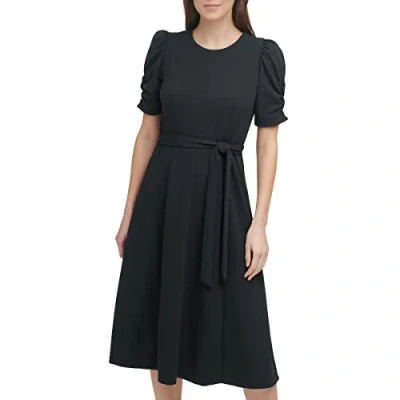 Image of DKNY Women&#039;s Shift Dress, Blk/Blk Slvr, 18