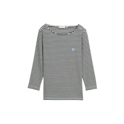 Image of TOM Tailor MIT Streifenmuster Long sleeved top, Women&#039;s, Size: XS, Offwhite navy regular stripe