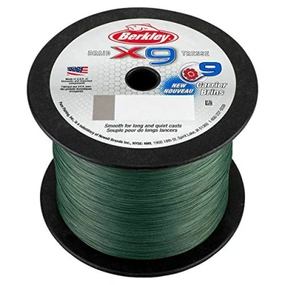 Image of Berkley x9 Braided line Low Vis Green 2000m 0.06mm (6.4kg) fishing
