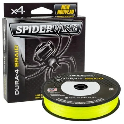 Image of SpiderWire Dura 4, Fishing Line, Superline, Predator Fishing, Pike, Perch, Zander, Trout, Unisex, Yellow, 0.35mm 35kg 77lb 150yd