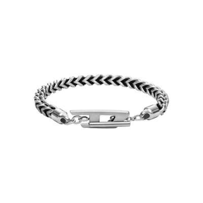 Image of Diesel Chain Bracelet silvertone, Men&#039;s, Size: One Size, Silver tone