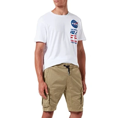 Image of ALPHA INDUSTRIES Cotton Twill Jogger Men&#039;s Shorts, Olive, S