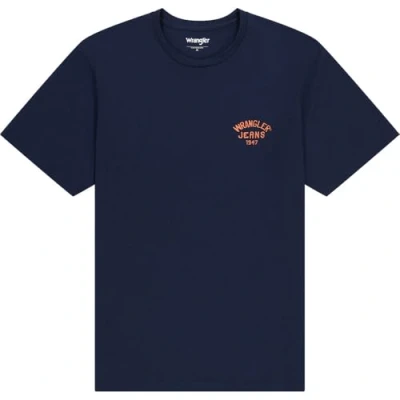 Image of Wrangler Small LOGO TEE Basic Tshirt, Men&#039;s, Size: Small, Navy