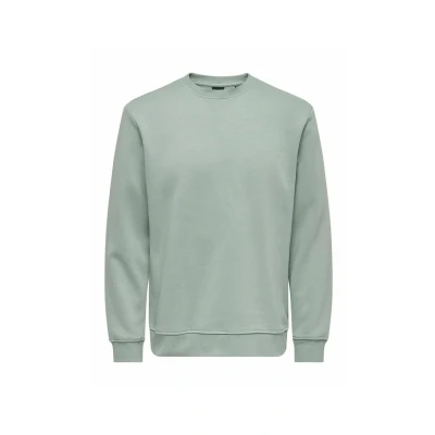 Image of Only &amp; Sons Normal Geschnitten Rundhalsausschnitt Sweatshirt, Men&#039;s, Size: Small, Chinois green