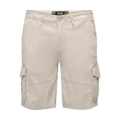 Image of Only &amp; Sons Normal Geschnitten Shorts, Men&#039;s, Size: Small, Moonbeam