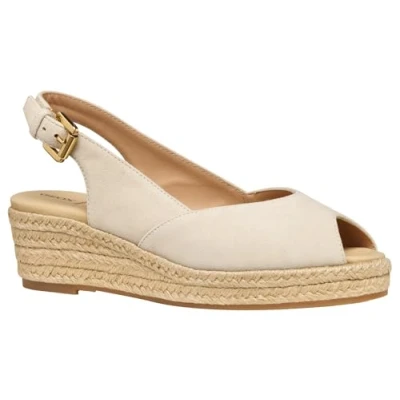 Image of Geox Iberide Wedge sandals, Women&#039;s, Size: 4, Light taupe Suede