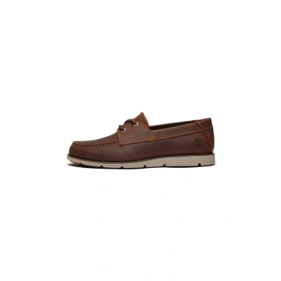 Image of Timberland Grafton Bay Lace Up Shoe Medium Brown Full Grain Em4 41, Grain, 8.5 UK