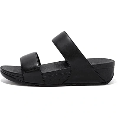 Image of Fitflop LULU glitter Mules, Women&#039;s, Size: 6.5, Black Synthetics