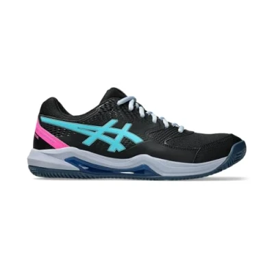 Image of Asics Geldedicate 8 Padel shoes, Men&#039;s, Size: 6.5, Black/energy aqua Imitation leather/ textile