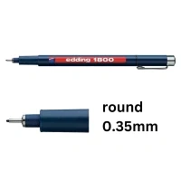 Image of edding 1800 profipen black 10 pens line width 0.35 mm fineliner pen for precise writing, sketching and technical drawing fine, metal encased nib suitable use with rulers stencils
