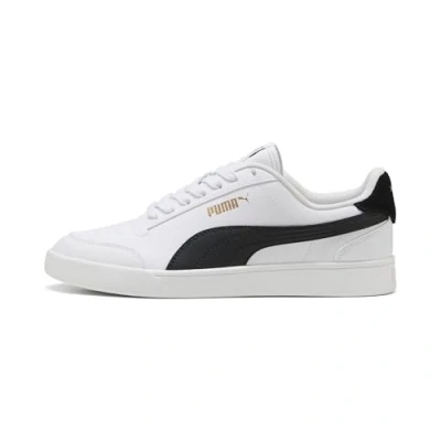 Image of Puma Shuffle Unisex Sneakers, White Black Team Gold, 9 UK