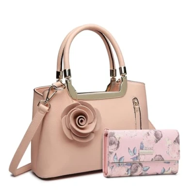Image of Miss Lulu Handbags for Women Ladies Shoulder Bags Fashion PU Leather Crossbody Top Handle Bag, 2 3 White, Minimal