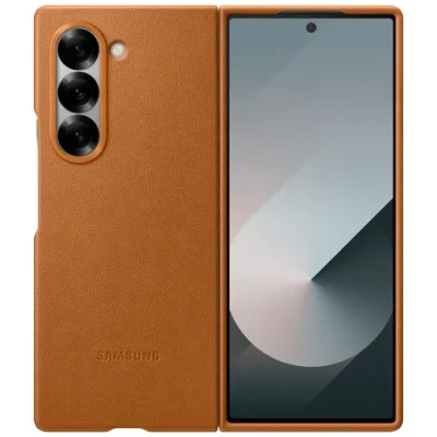 Image of Samsung Pu Leather Back Cover Brown Galaxy Z Fold 6