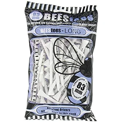 Image of The Bees Tees Unisex 83mm Professional Golf Tee, White, UK