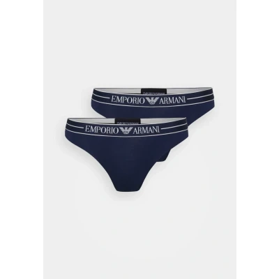 Image of Emporio Armani Parte Bassa Brazilian 2 PACK Briefs, Women&#039;s, Size: XL, Marine