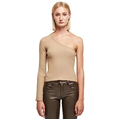 Image of Urban Classics ONE Sleeve Jumper, Women&#039;s, Size: Large, Unionbeige