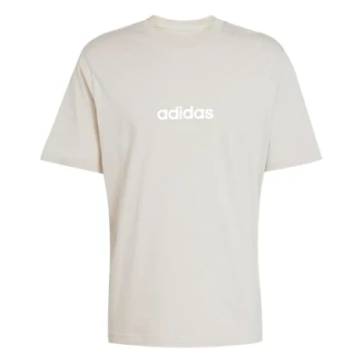 Image of adidas Sportswear Essentials Linear Single Basic Tshirt, Men&#039;s, Size: Small, Alumina/white