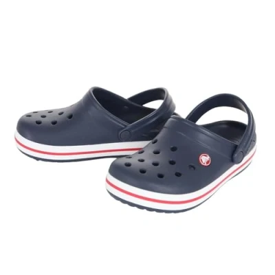 Image of Crocs Crocband Mules for kids, Size: 1, Navy/red Synthetics