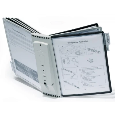 Image of Durable SHERPA Display Panel Wall Unit 10 Panels in Black and Grey Ideal for Storing ing A4 Documents