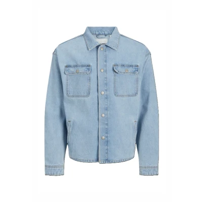 Image of JACK &amp; JONES Men&#039;s Long Sleeve Shirt, Light Blue (Light Denim), M