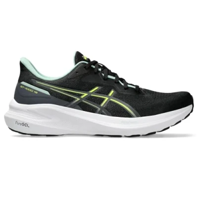 Image of Asics Stability running shoes, Men&#039;s, Size: 6.5, Black safety yellow Synthetics