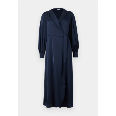 Image of VILA Vienna Ravenna Ankle WRAP dress Cocktail / Party dress, Women&#039;s, Size: 6, Navy blazer