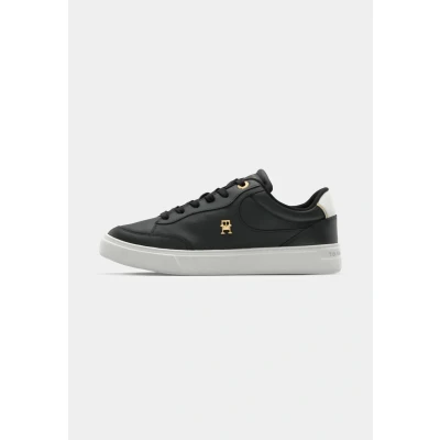 Image of Tommy Hilfiger Essential CHIC Court Trainers, Women&#039;s, Size: 2.5, Black Leather