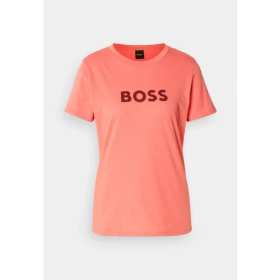 Image of BOSS Elogo Print Tshirt, Women&#039;s, Size: XS, Light pastel red
