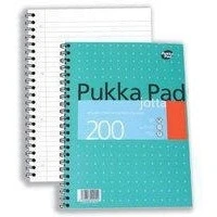 Image of Pukka Pad, A4+ Metallic Jotta Book 3 Pack 22.5 x 29.6cmWirebound Notebook with 8mm Lines and 80GSM Paper Features 4 Hole Punch Margins Perforated Edges 200 Pages, Green