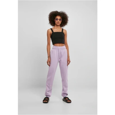 Image of Urban Classics Ladies Organic HIGH Waist Sweat Pants Tracksuit bottoms, Women&#039;s, Size: XL, Lilac