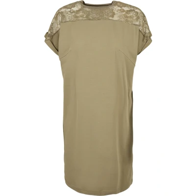Image of Urban Classics Ladies LACE TEE Dress Day dress, Women&#039;s, Size: XS, Khaki