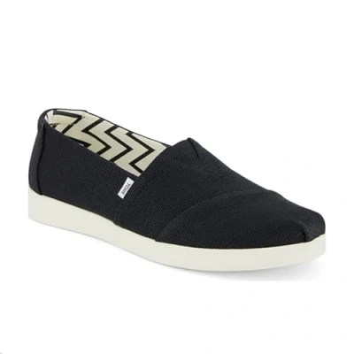 Image of TOMS Alpargata PLUS Slipons, Women&#039;s, Size: 5, Black/white Textile