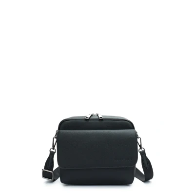 Image of Carlheim Unisex&#039;s Crossbody Bag, Cross wear Kai, Leather, Black, Medium, M